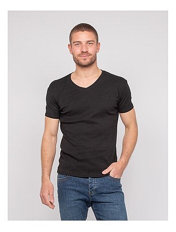 T shirt col v coton worko