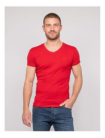 T shirt col v coton worko