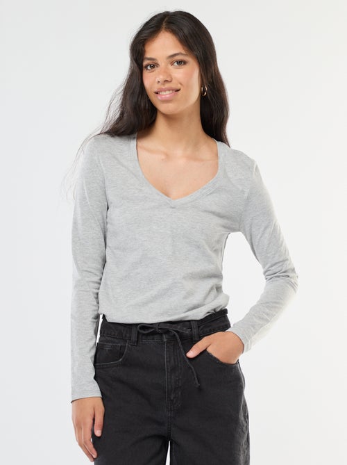 T-shirt col V - Kiabi