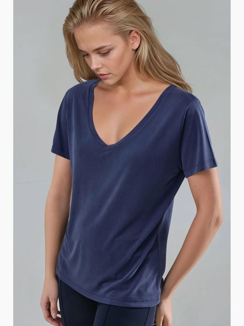 T-shirt col v modal manches courtes busem - Kiabi