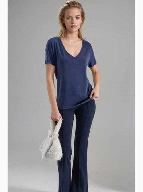 T-shirt col v modal manches courtes busem - Kiabi
