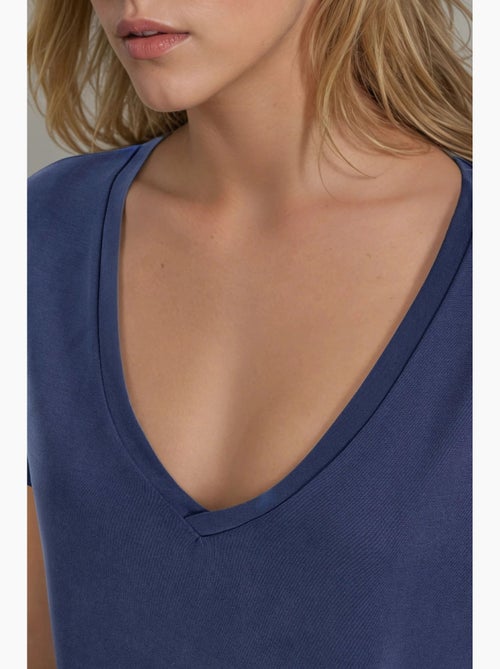 T-shirt col v modal manches courtes busem - Kiabi