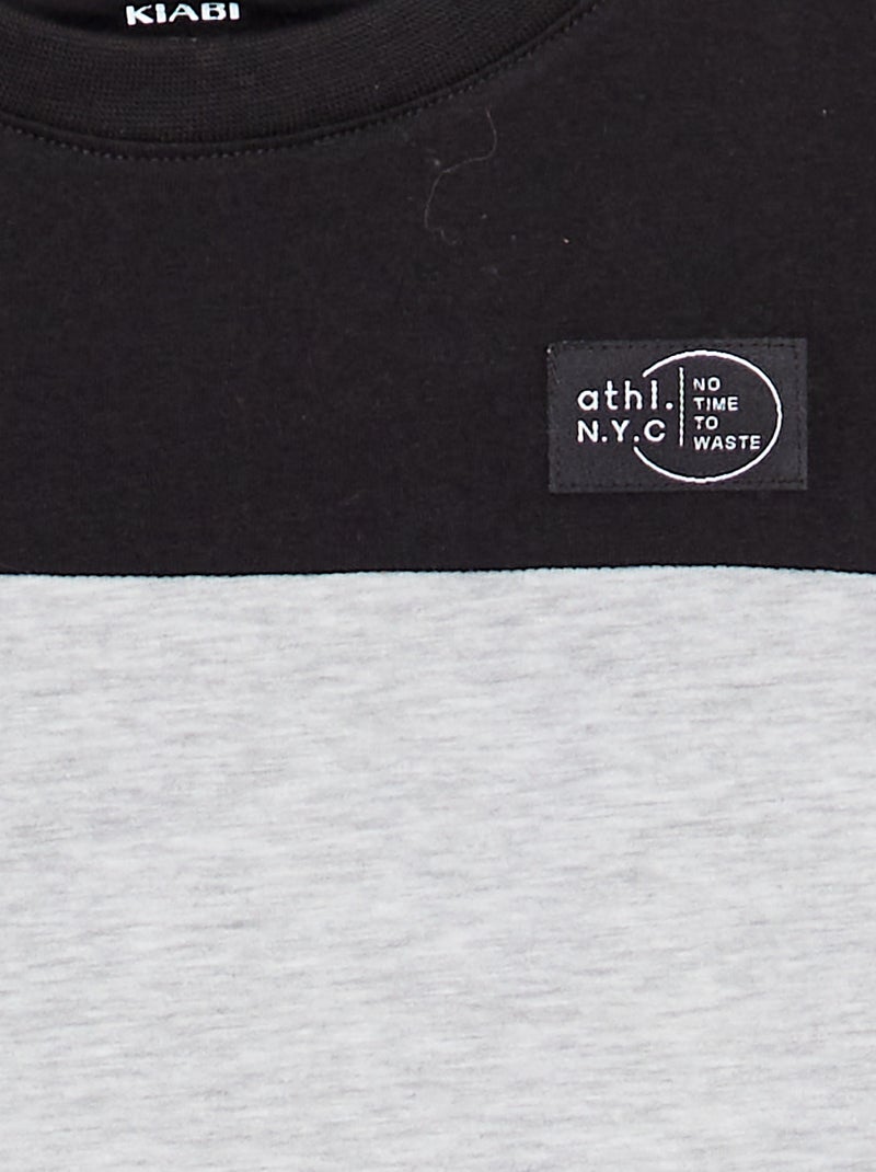 T-shirt color bloc Noir - Kiabi