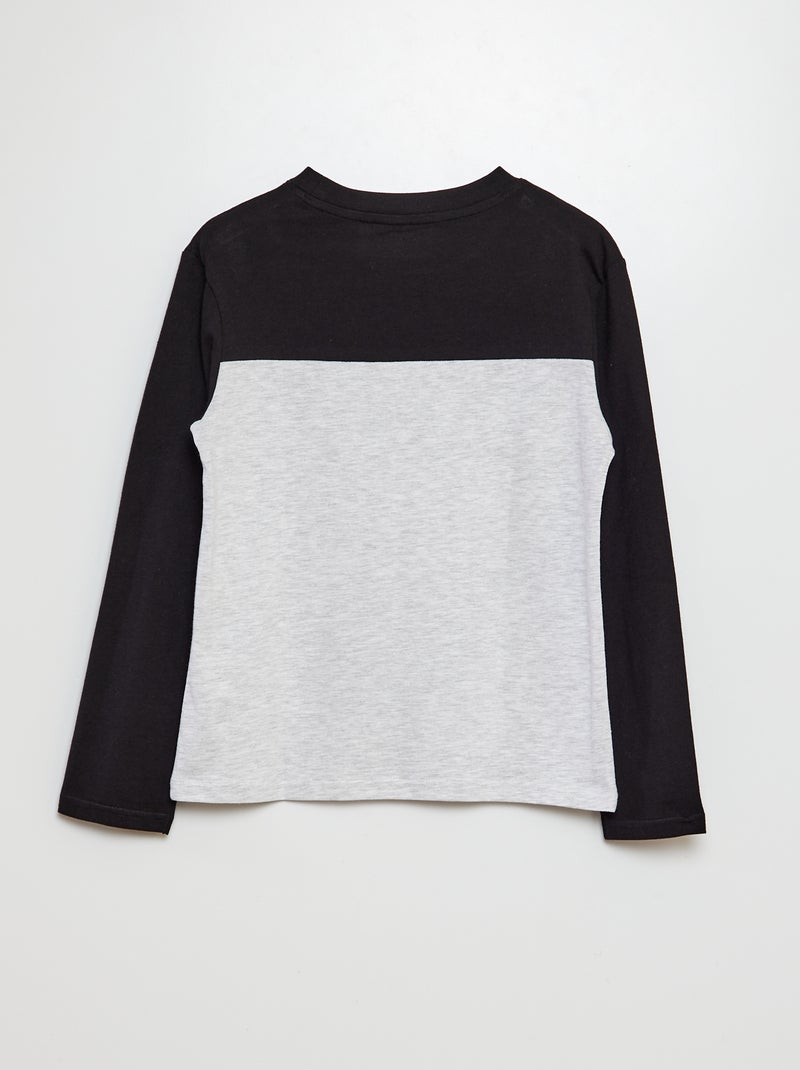 T-shirt color bloc Noir - Kiabi