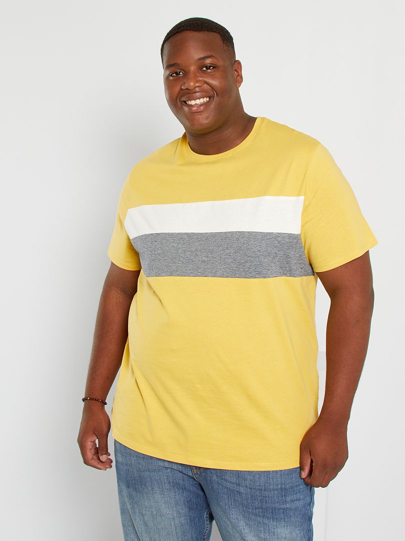 T-shirt color-block en jersey jaune - Kiabi