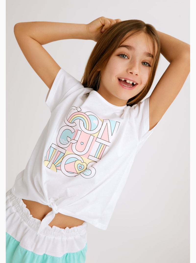 T-shirt conguitos arcoiris Wit - Kiabi