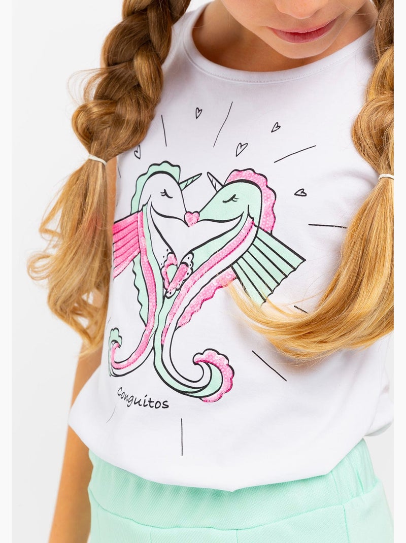 T-shirt conguitos Blanc - Kiabi