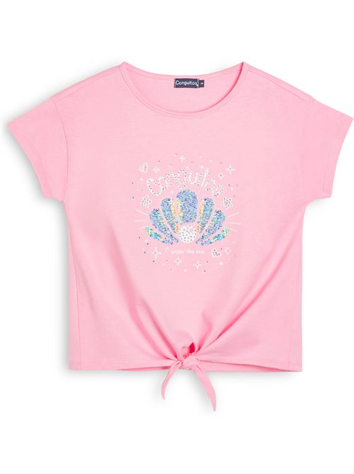 T-shirt conguitos diseño frontal purpurina - Kiabi T-shirt conguitos diseño frontal purpurina - Kiabi