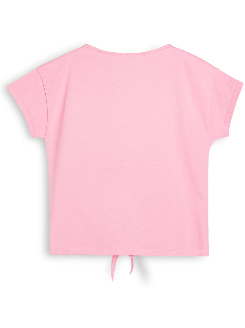 T-shirt conguitos diseño frontal purpurina Roze - Kiabi