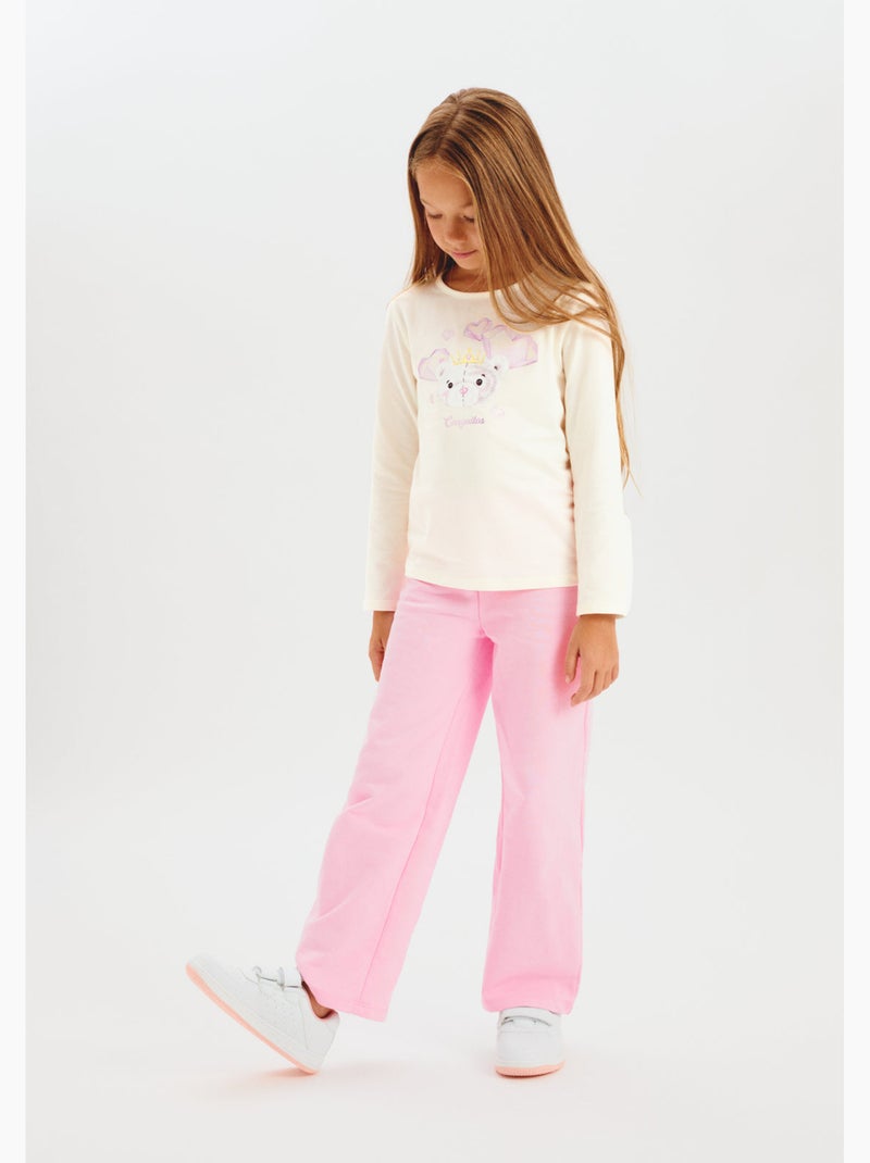 T-shirt conguitos estampado frontal Blanc - Kiabi