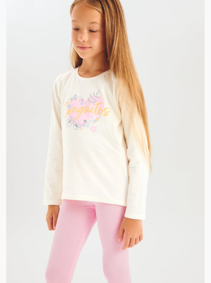 T-shirt conguitos estampado frontal camiseta Blanc - Kiabi