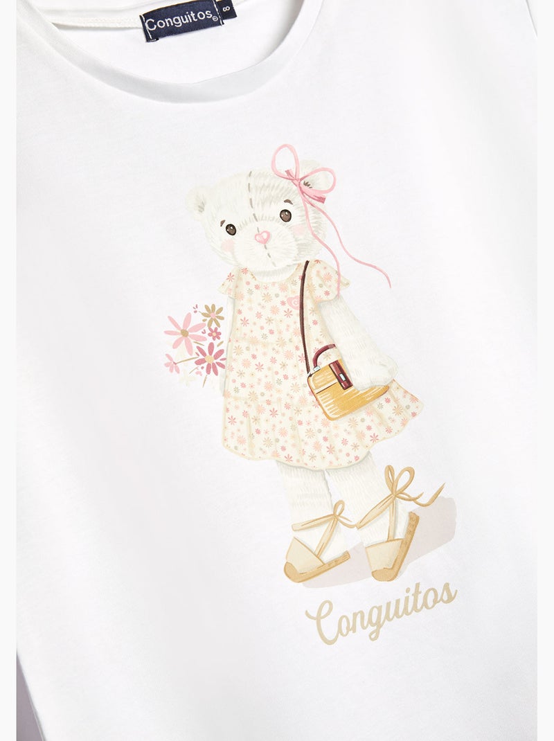 T-shirt conguitos osito Blanc - Kiabi
