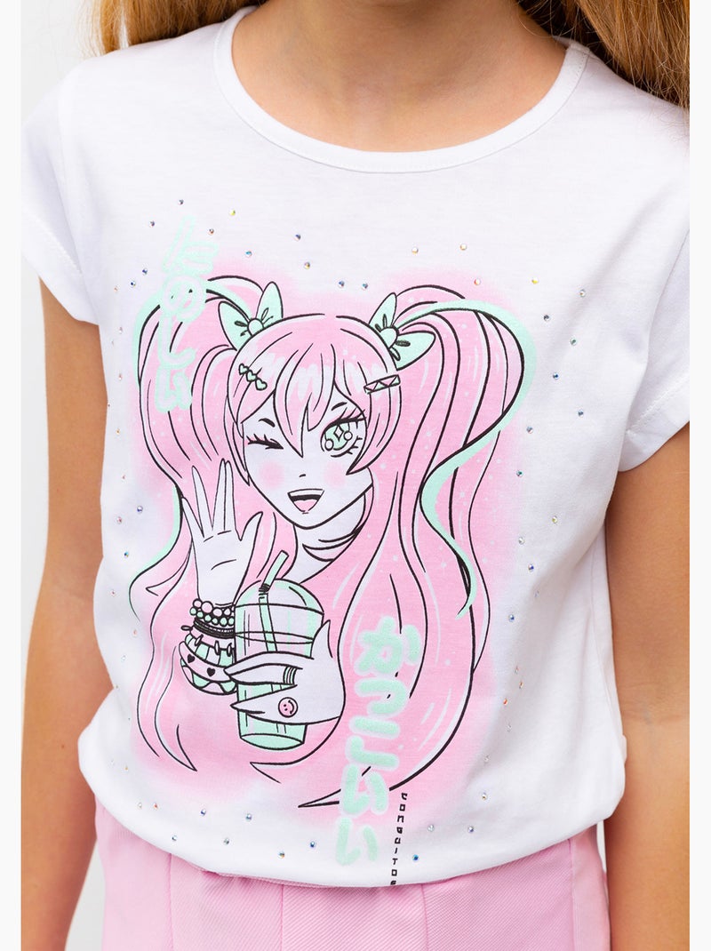 T-shirt conguitos Wit - Kiabi