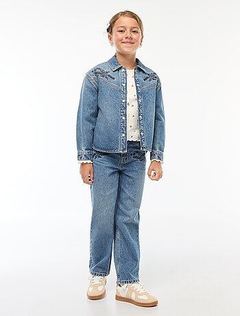 T-shirt côtelé à fleurs