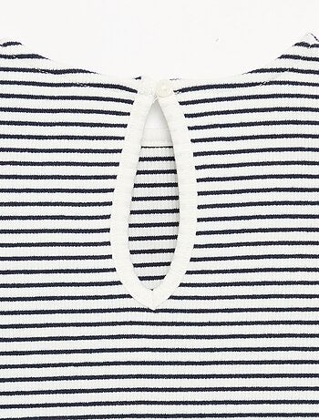 T-shirt côtelé à manches longues avec nœud