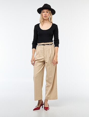 T-shirt côtelé à manches longues