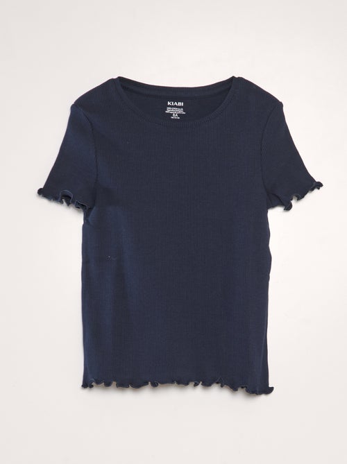 T-shirt côtelé - Kiabi