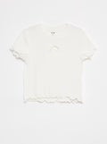 T-shirt côtelé fantaisie BEIGE - Kiabi