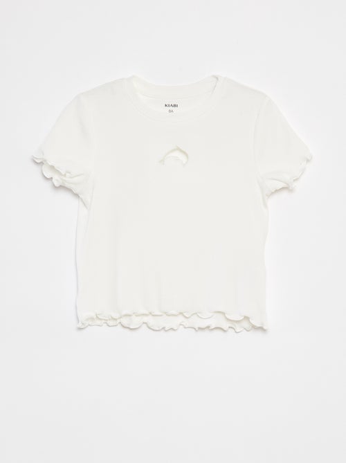 T-shirt côtelé fantaisie - Kiabi