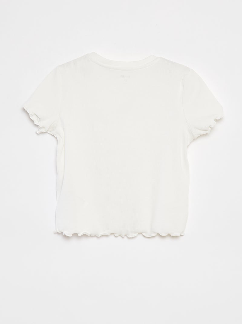 T-shirt côtelé fantaisie BEIGE - Kiabi