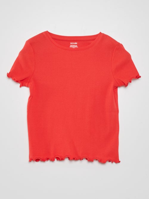 T-shirt côtelé - Kiabi