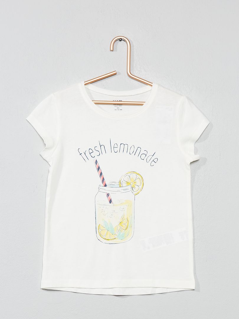 T-shirt coton bio écru limonade - Kiabi