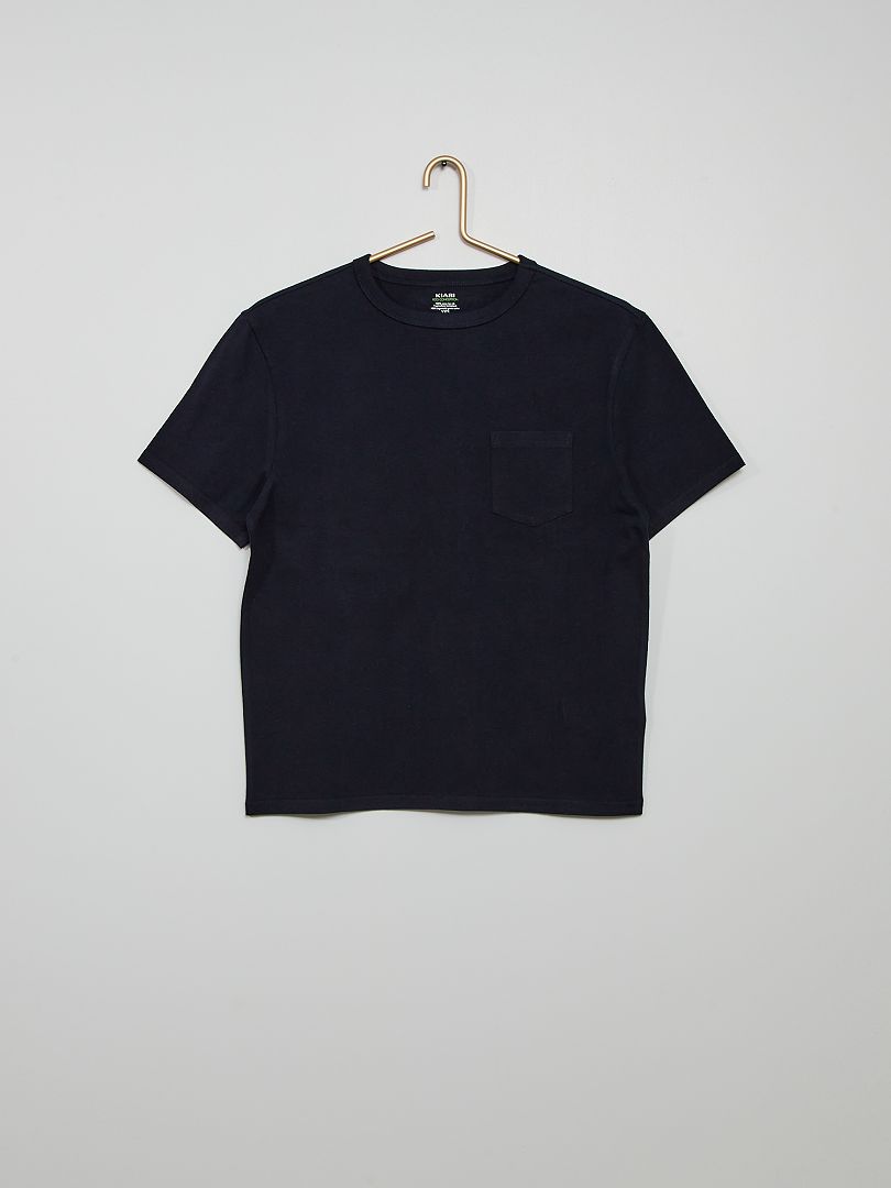 T-shirt coton bleu marine - Kiabi