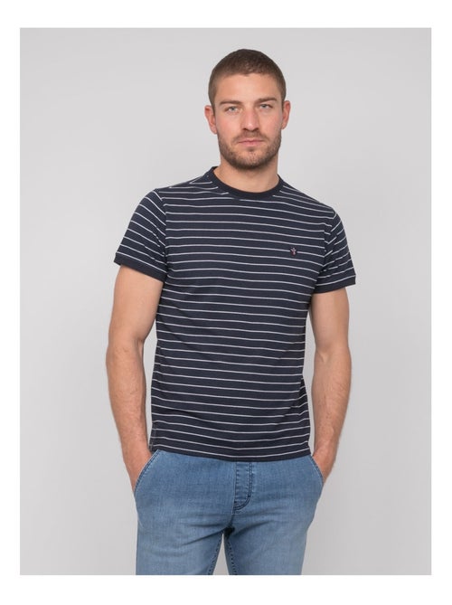 T-shirt coton fines rayures marinière nanoroul - Kiabi