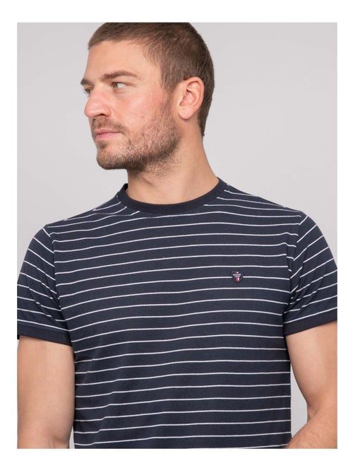 T-shirt coton fines rayures marinière nanoroul - Kiabi