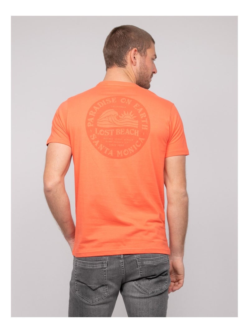 T-shirt coton motifs nalibil Orange corail - Kiabi