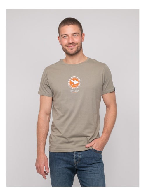 T-shirt coton motifs nantorin - Kiabi