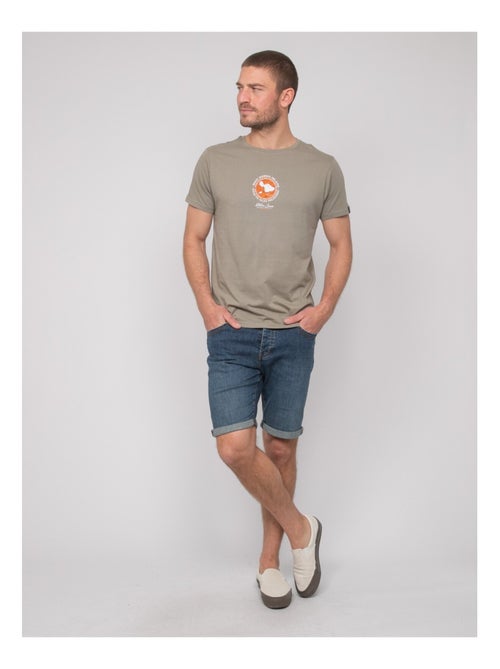 T-shirt coton motifs nantorin - Kiabi