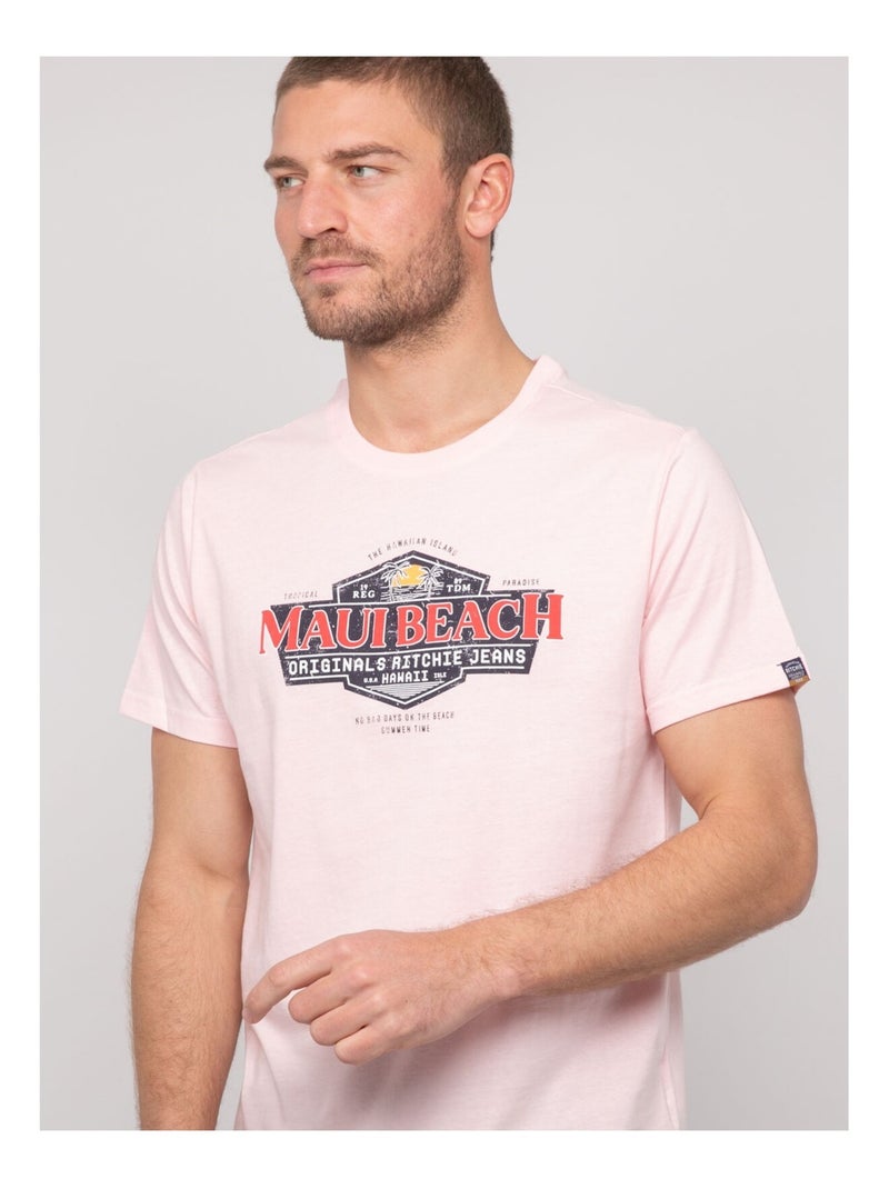 T-shirt coton motifs neliote Rose - Kiabi