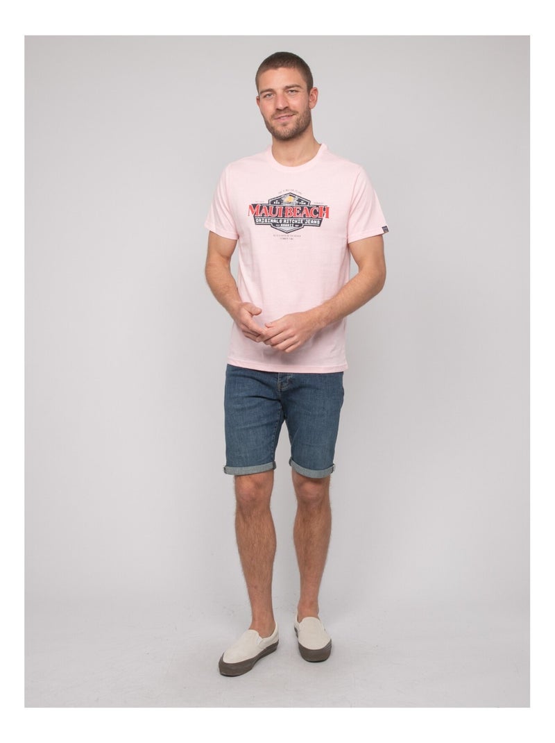 T-shirt coton motifs neliote Rose - Kiabi