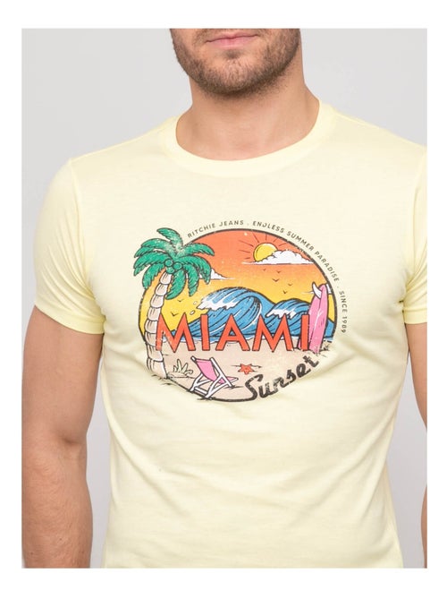 T-shirt coton motifs nopicale - Kiabi