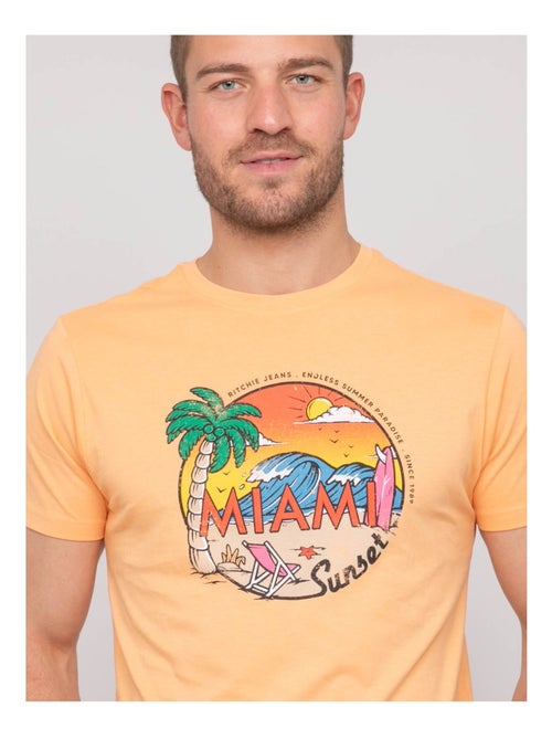 T-shirt coton motifs nopicale - Kiabi