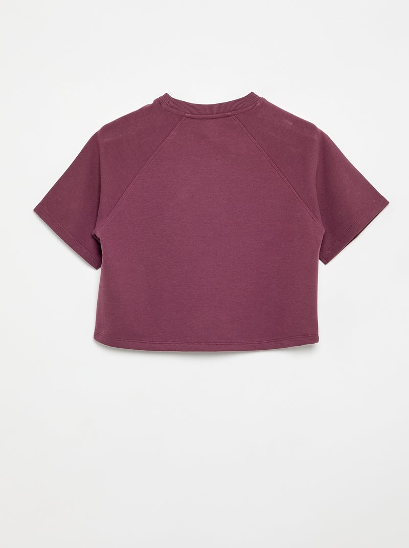T-shirt coupe loose à manches courtes Violet - Kiabi