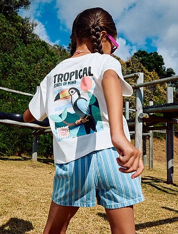 T-shirt coupe loose imprimé dos & poitrine