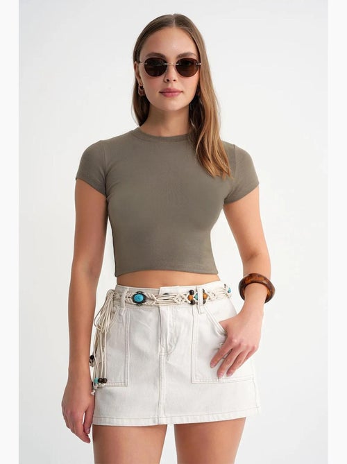 T-shirt court ajusté avec élastique mixray - Kiabi