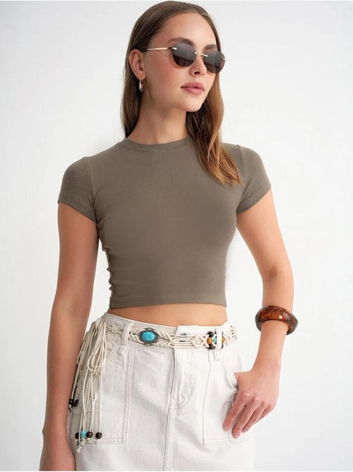T-shirt court ajusté avec élastique mixray - Kiabi