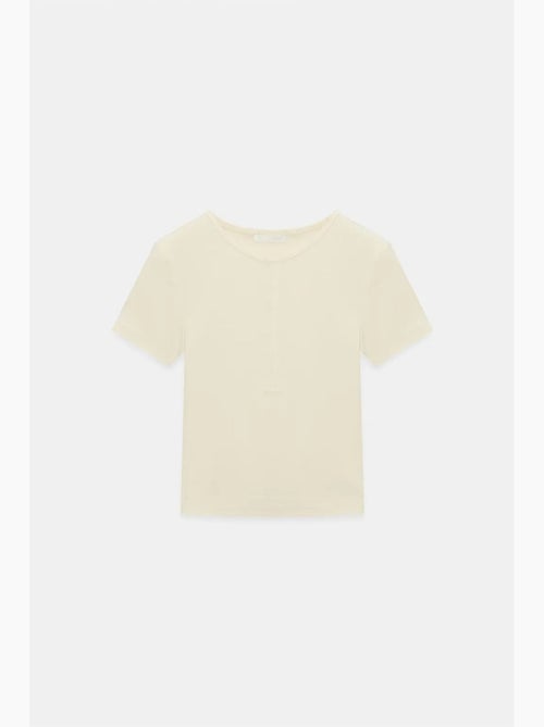 T-shirt court ajusté jersey manches courtes dilvin - Kiabi