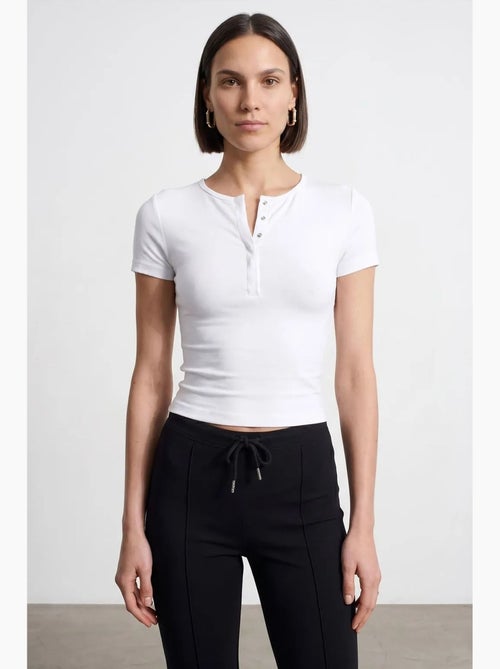 T-shirt court ajusté jersey manches courtes dilvin - Kiabi