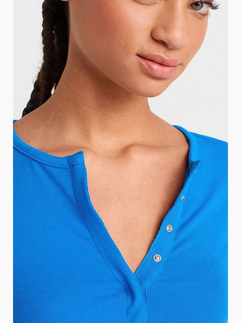 T-shirt court ajusté jersey manches courtes dilvin Bleu cobalt - Kiabi