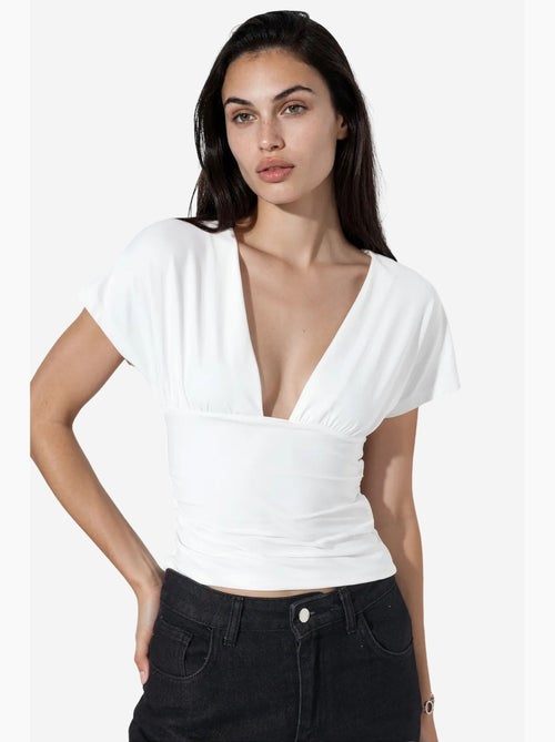 T-shirt court ajusté lien manches courtes busem - Kiabi