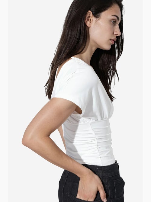 T-shirt court ajusté lien manches courtes busem - Kiabi