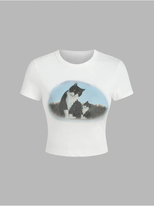 T-shirt court en coton imprimé hiccup - Kiabi