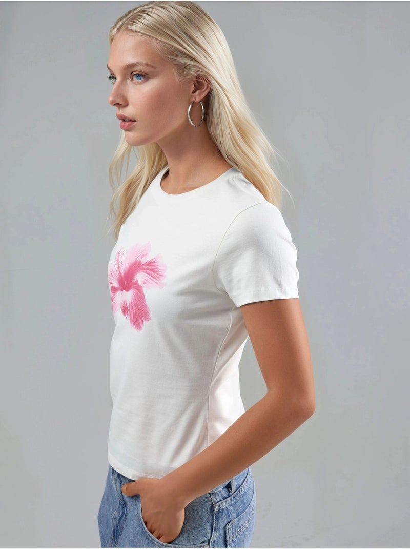 T-shirt court imprimé à col rond hiccup Blanc - Kiabi