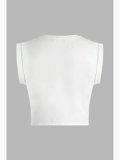 T-shirt court imprimé avec détail de bordure hiccup - Kiabi
