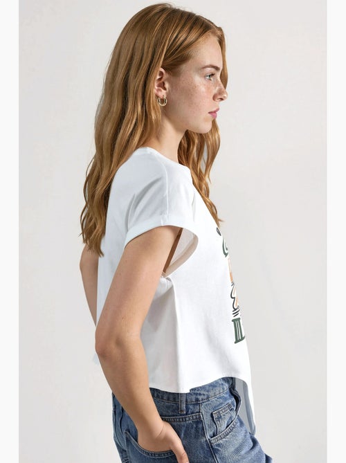 T-shirt court imprimé avec détail de bordure hiccup - Kiabi