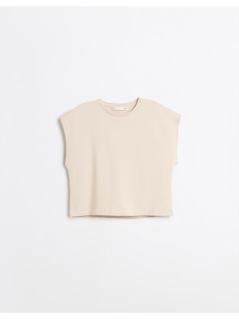 T-shirt court, mo fashion Beige - Kiabi